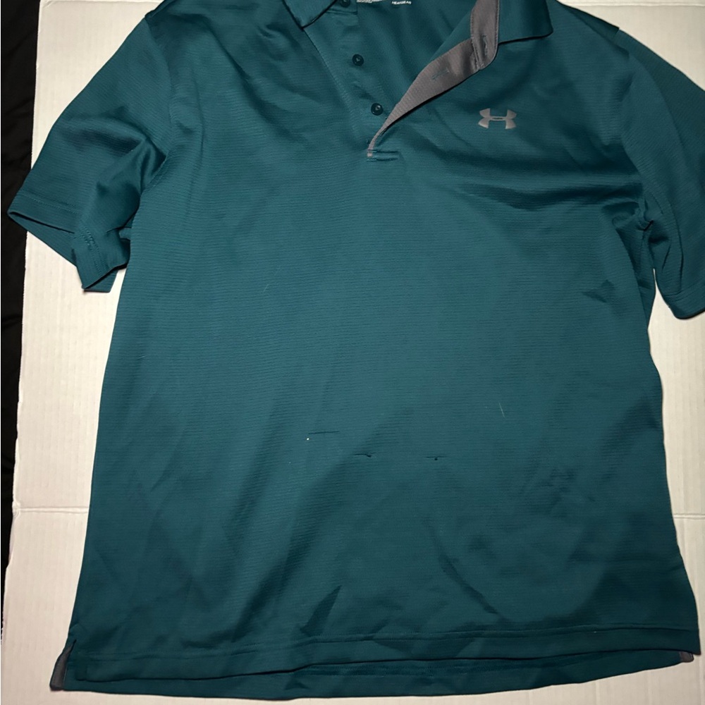 Under Armour Men's Polo in Teal and Gray